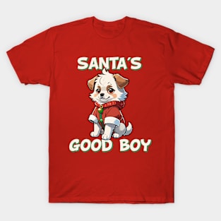 Santa's Good Boy Christmas Puppy T-Shirt